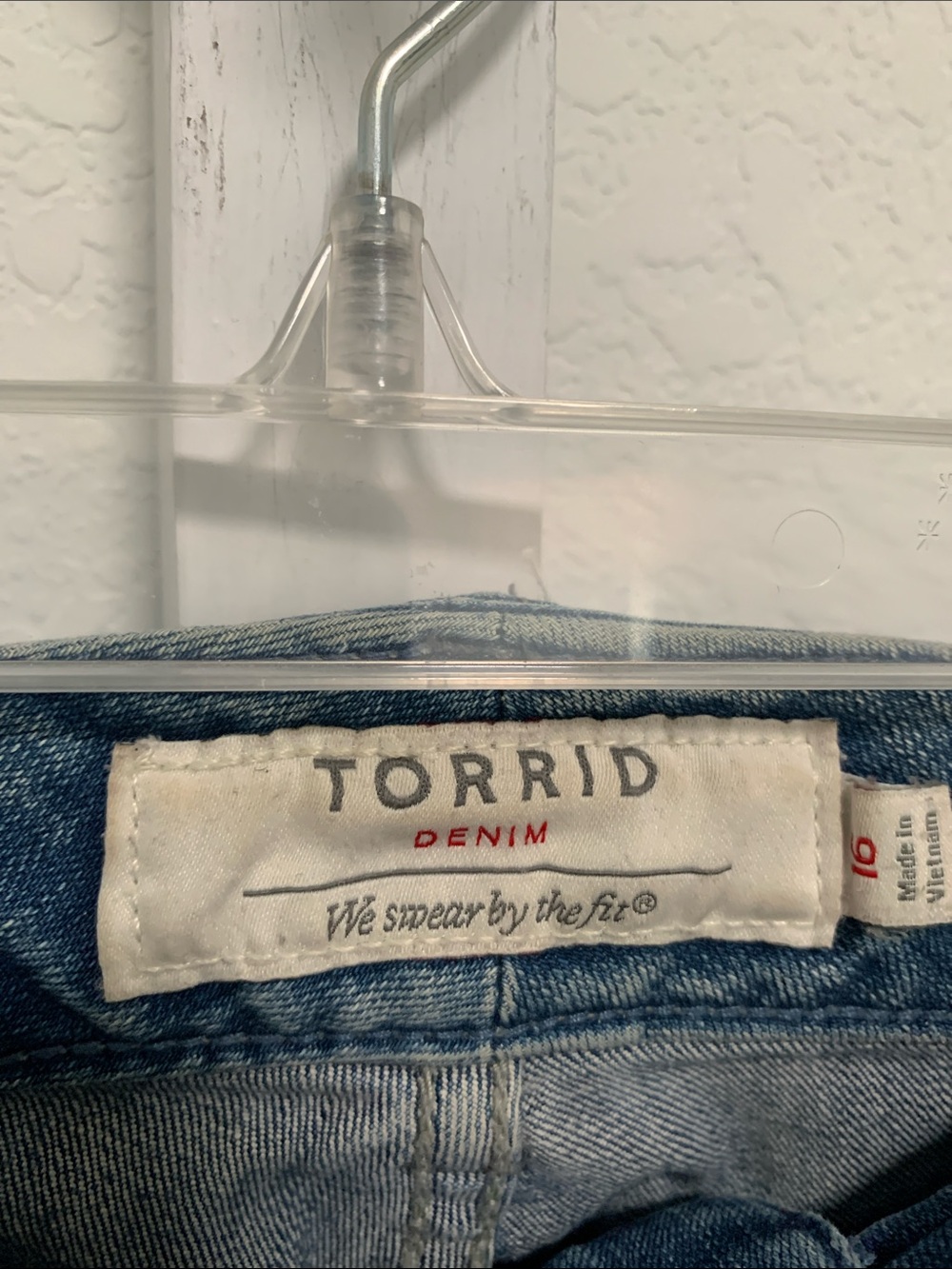 torrid Light Wash Blue Distressed Lace Panels Boyfriend Jeans - Picture 2 of 11